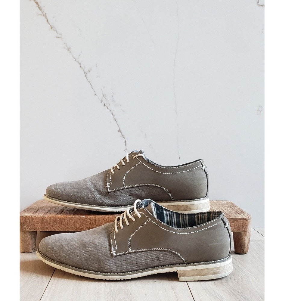 Madden M Taro Oxford Shoes Mens 10 Grey Canvas Casual Dress Sneakers